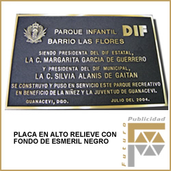 Placa fundicion bronce